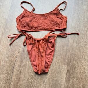 Burnt Orange Bikini Fully Adjustable High Leg M
